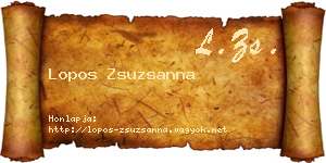 Lopos Zsuzsanna névjegykártya